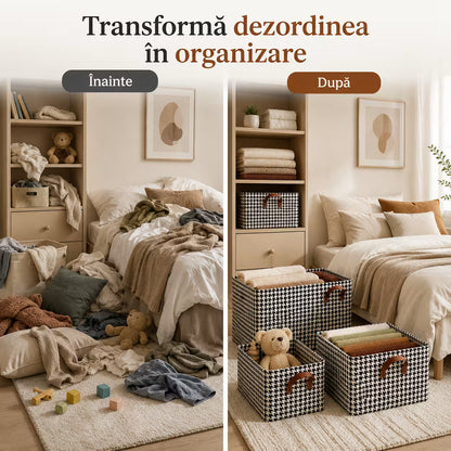 Set 3 Cutii de Depozitare Pliabile