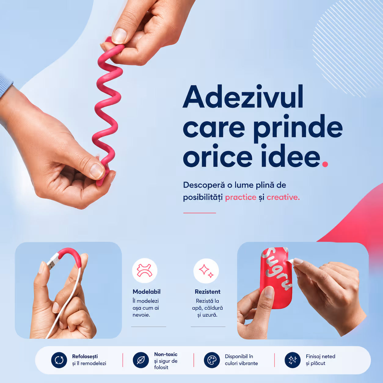Pastă Sugru pentru reparații, lipire și fixare