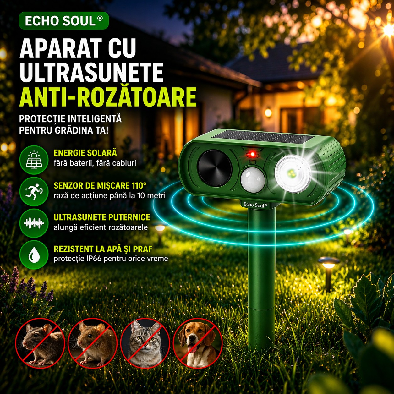 Aparat cu ultrasunete anti-rozatoare