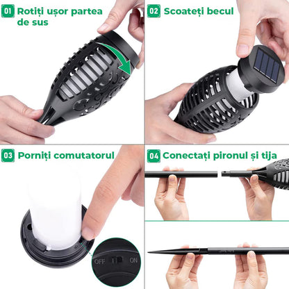 Set de 6 Lampi Solare pentru Exterior